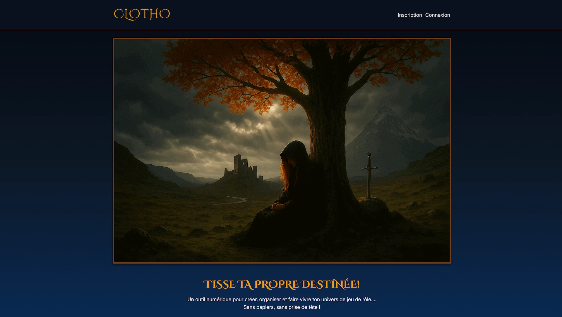 Screenshot de l'application Clotho, une application de gestion de campagnes JDR que je développe en production sur clotho.fr