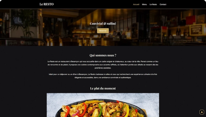 Site vitrine réalisé par KrisDevo, développeur web à Besançon